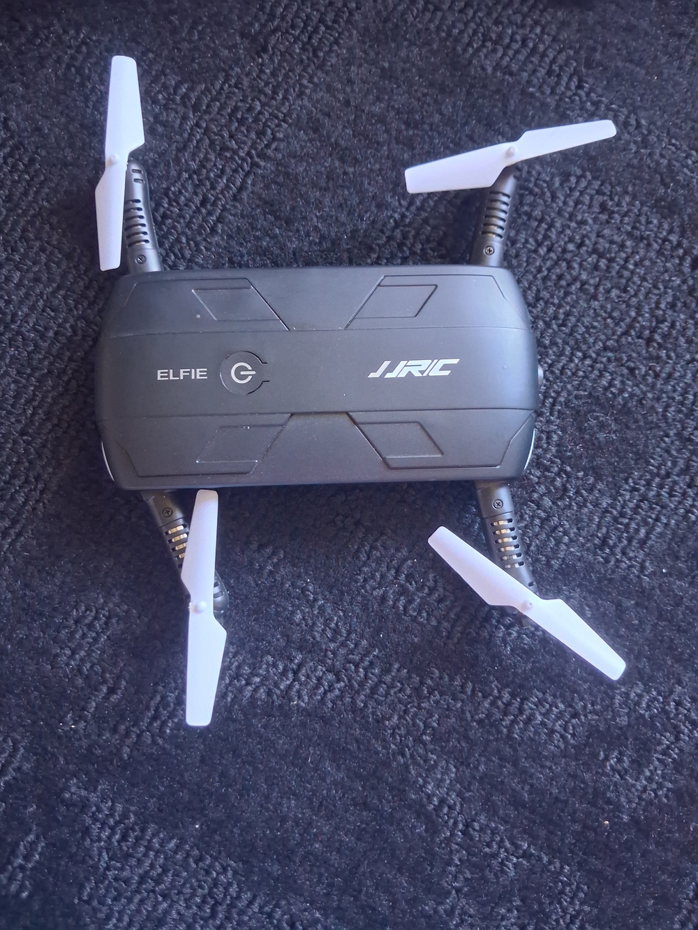 JJRC Elfie Foldable Drone - Black with White Propellers